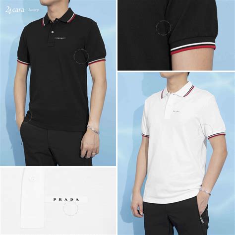 prada rubber logo polo|Prada polo shirts.